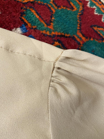 Vintage 1970s Beige Dagger Collar Shirt