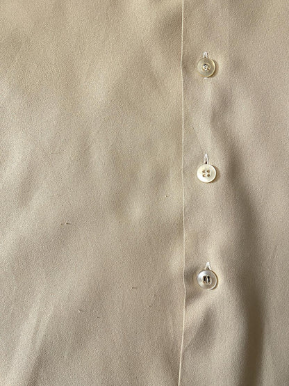 Vintage 1970s Beige Dagger Collar Shirt