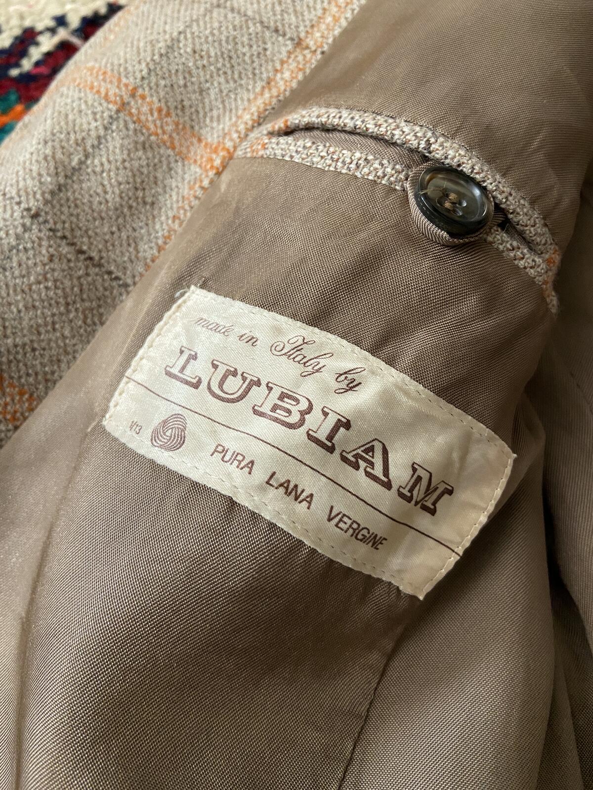 Vintage 1970s Italian Checked Tweed Blazer Jacket