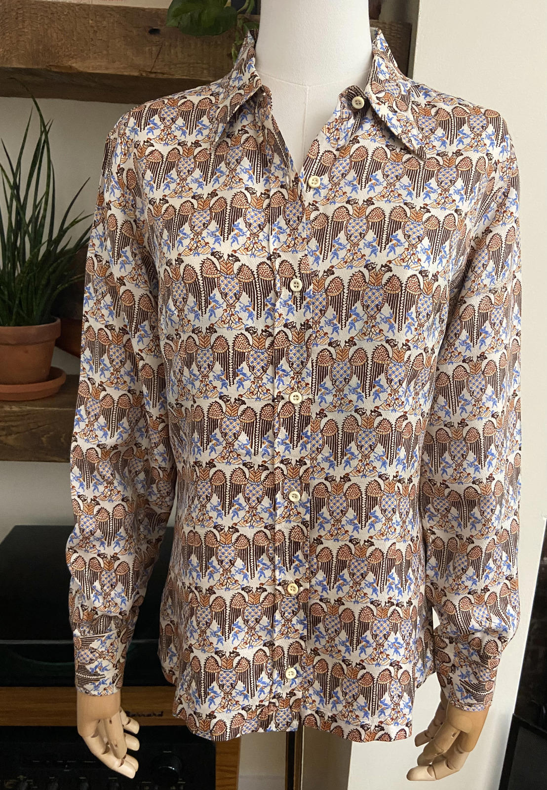 Vintage 1970s Medieval Print Shirt