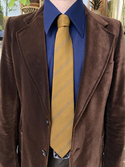Vintage 1970s Tootal Bronze Patterned Tie