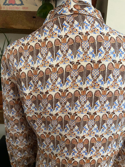 Vintage 1970s Medieval Print Shirt