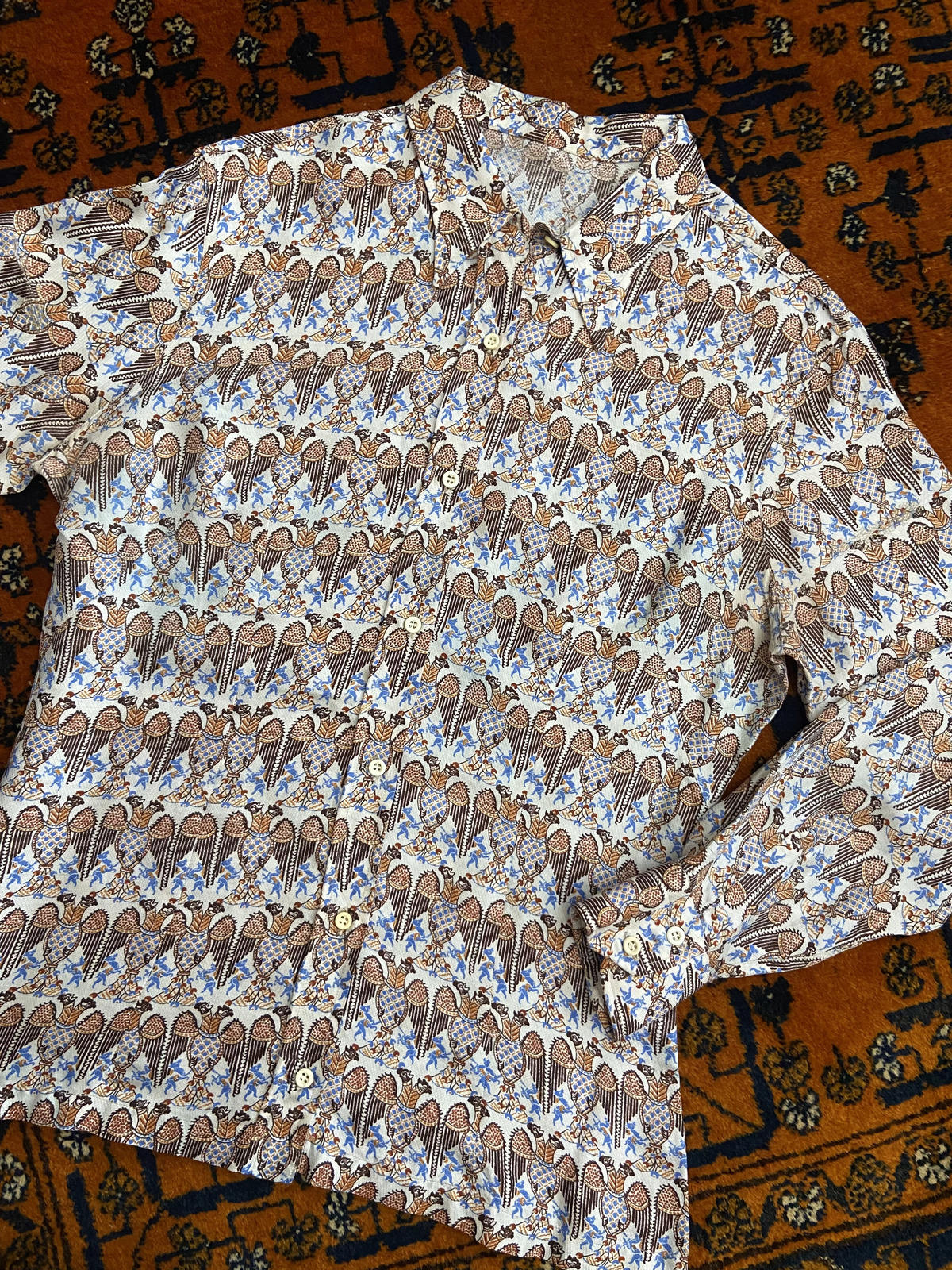 Vintage 1970s Medieval Print Shirt