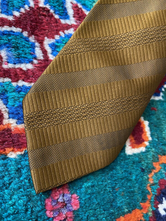 Vintage 1970s Tootal Bronze Patterned Tie
