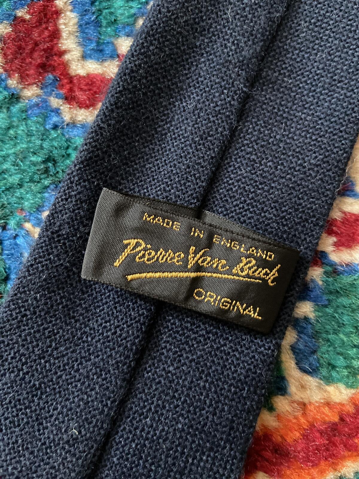 Vintage 1970s Pierre Van Buck Knitted Navy Tie