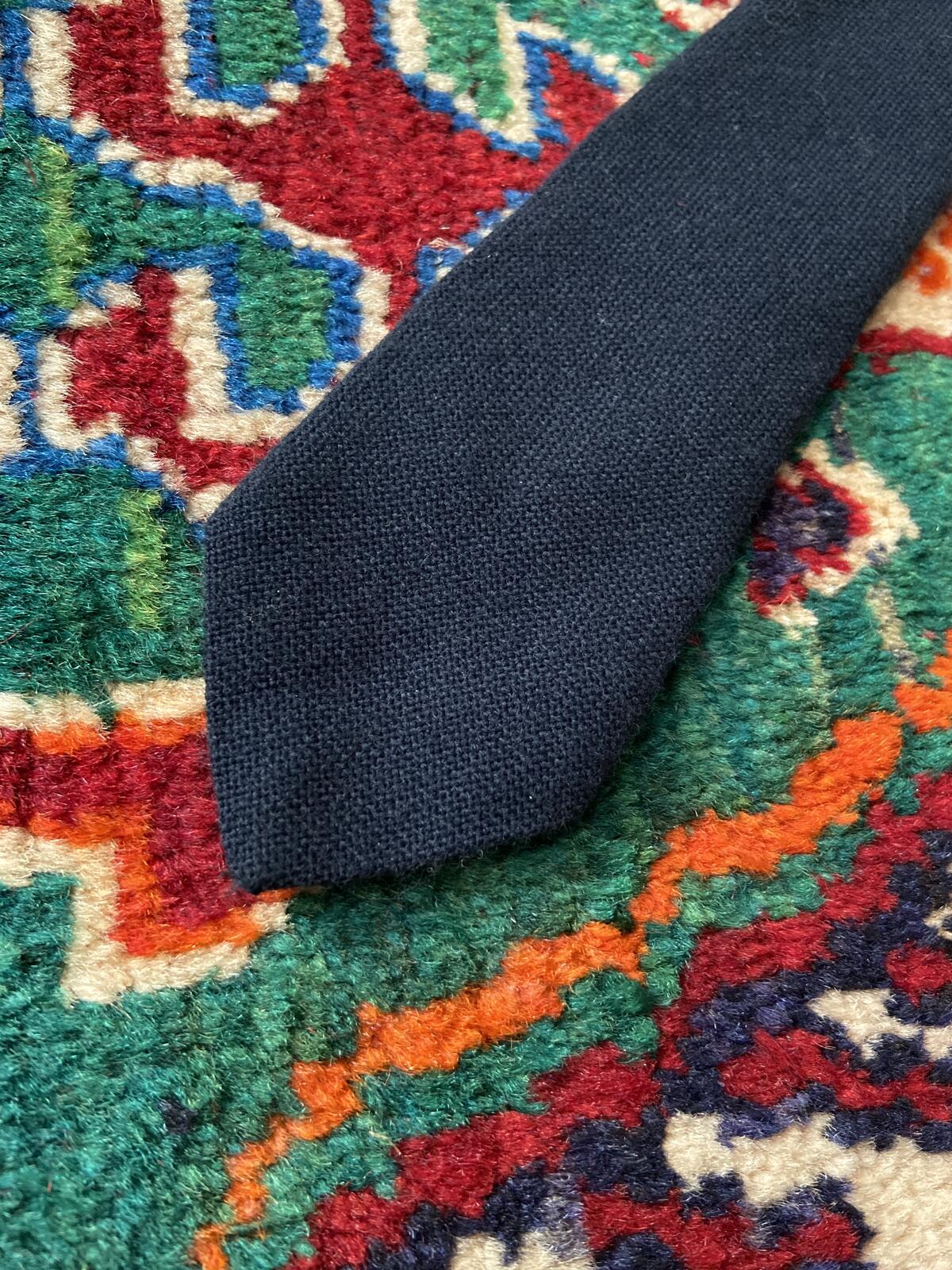 Vintage 1970s Pierre Van Buck Knitted Navy Tie
