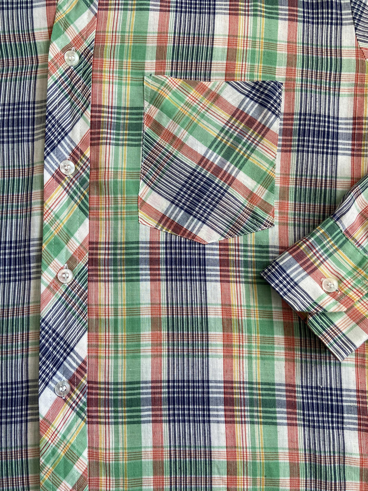 Vintage 1970s Green & Blue Checked Shirt
