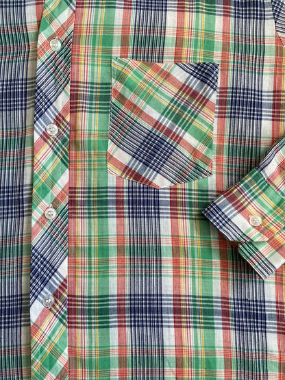 Vintage 1970s Green & Blue Checked Shirt