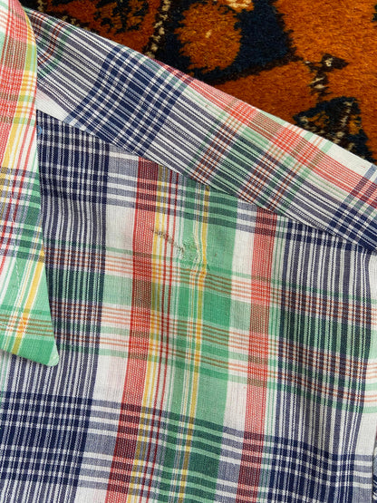 Vintage 1970s Green & Blue Checked Shirt