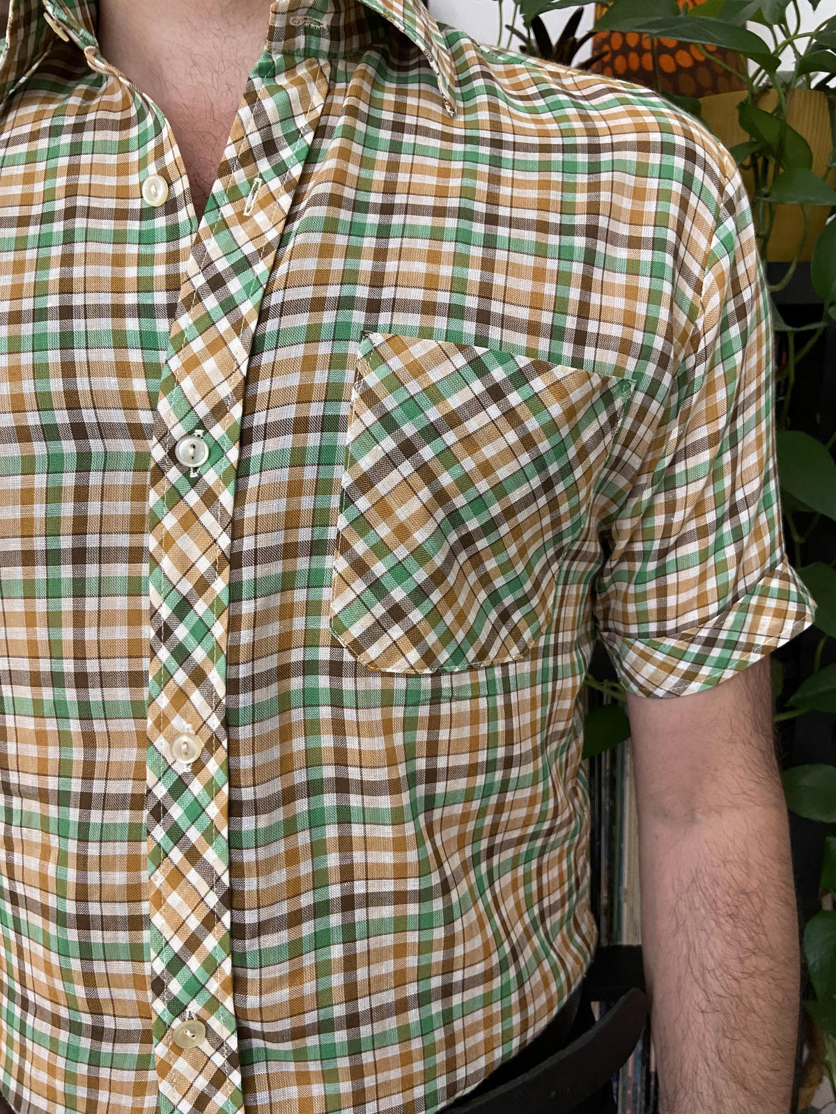 Vintage 1970s Short-Sleeved Checked Shirt