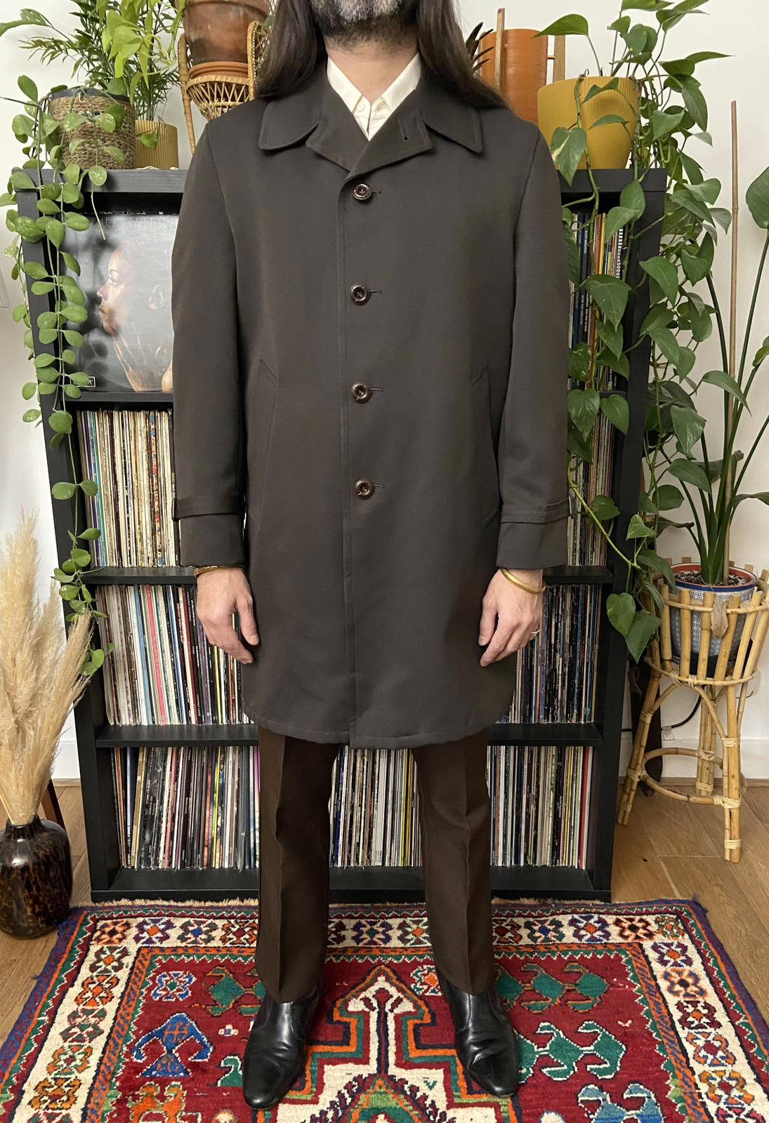 Vintage 1970s Chocolate Brown Raincoat