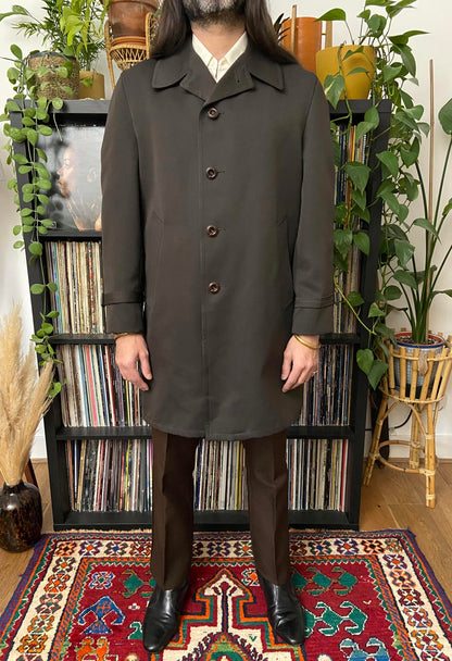Vintage 1970s Chocolate Brown Raincoat