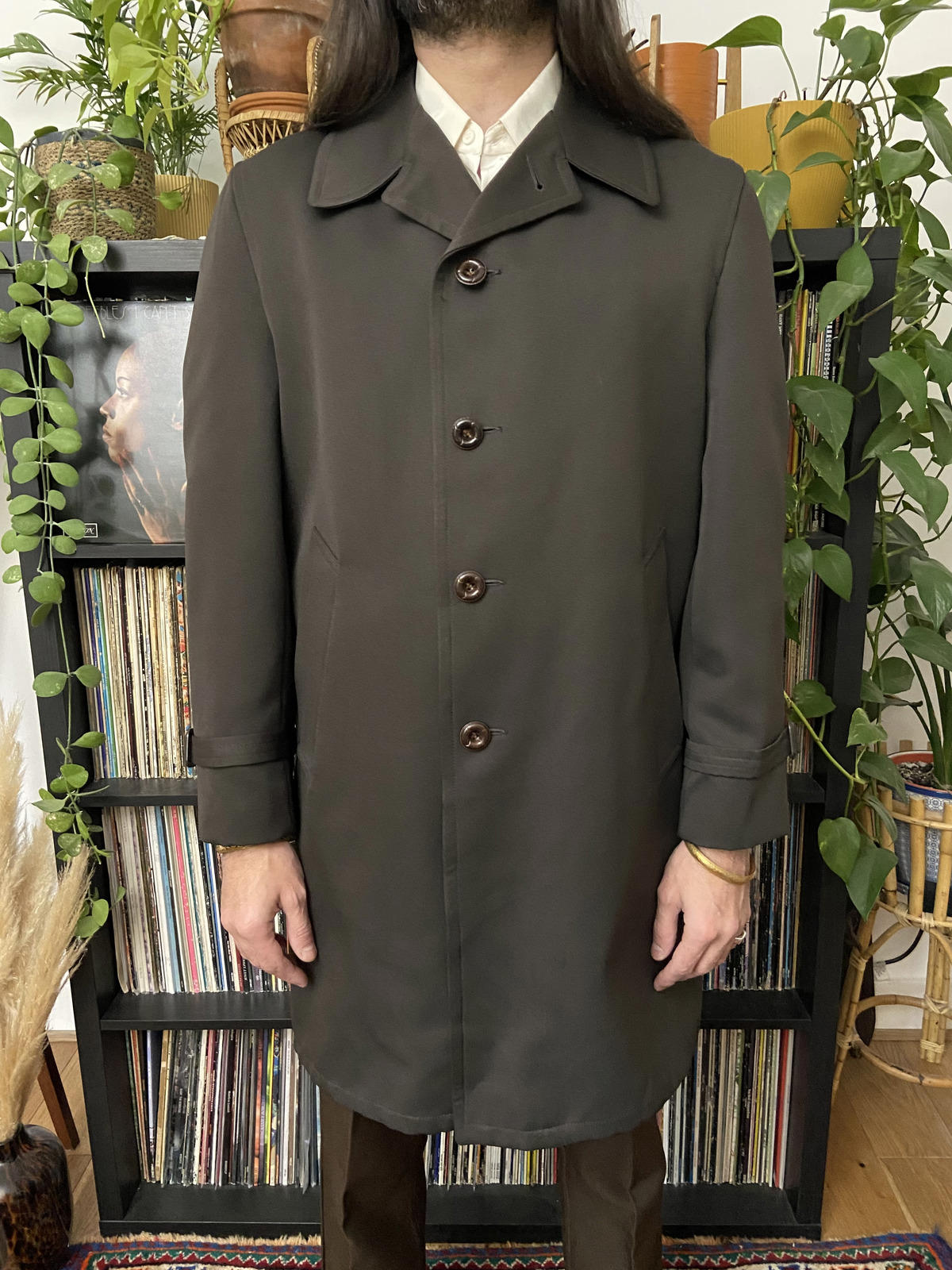 Vintage 1970s Chocolate Brown Raincoat