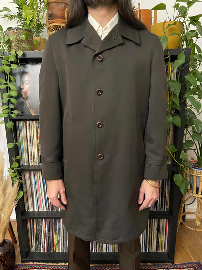 Vintage 1970s Chocolate Brown Raincoat
