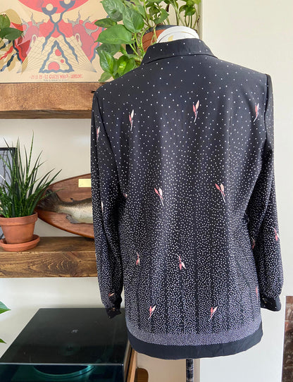 Vintage 1970s Black Japanese Shirt