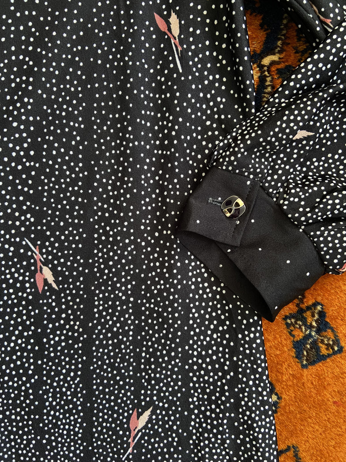 Vintage 1970s Black Japanese Shirt