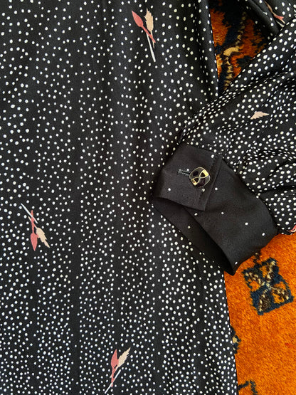 Vintage 1970s Black Japanese Shirt