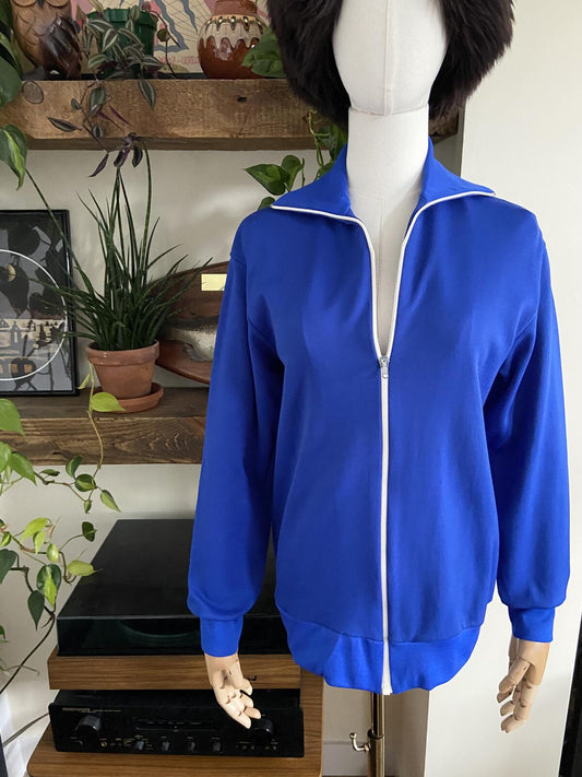 Vintage 1970s Royal Blue Track Top