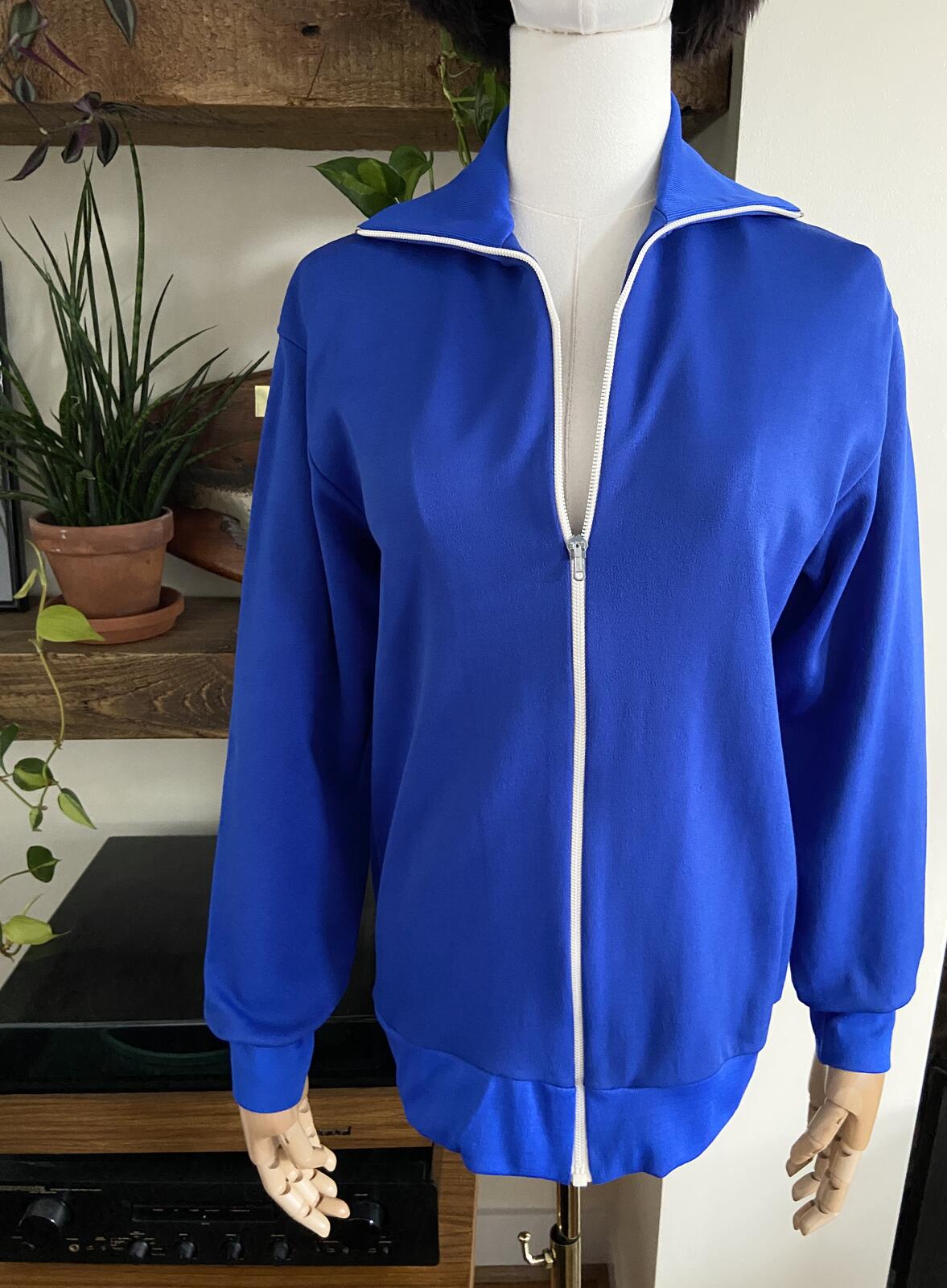 Vintage 1970s Royal Blue Track Top