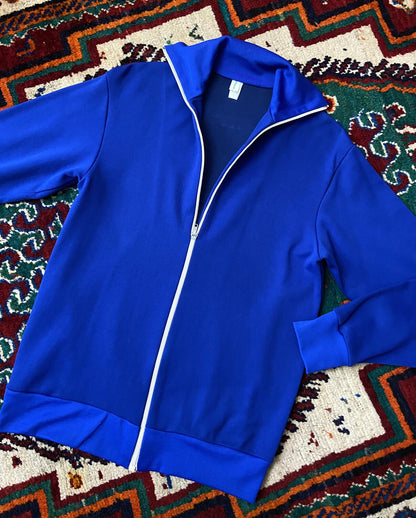 Vintage 1970s Royal Blue Track Top