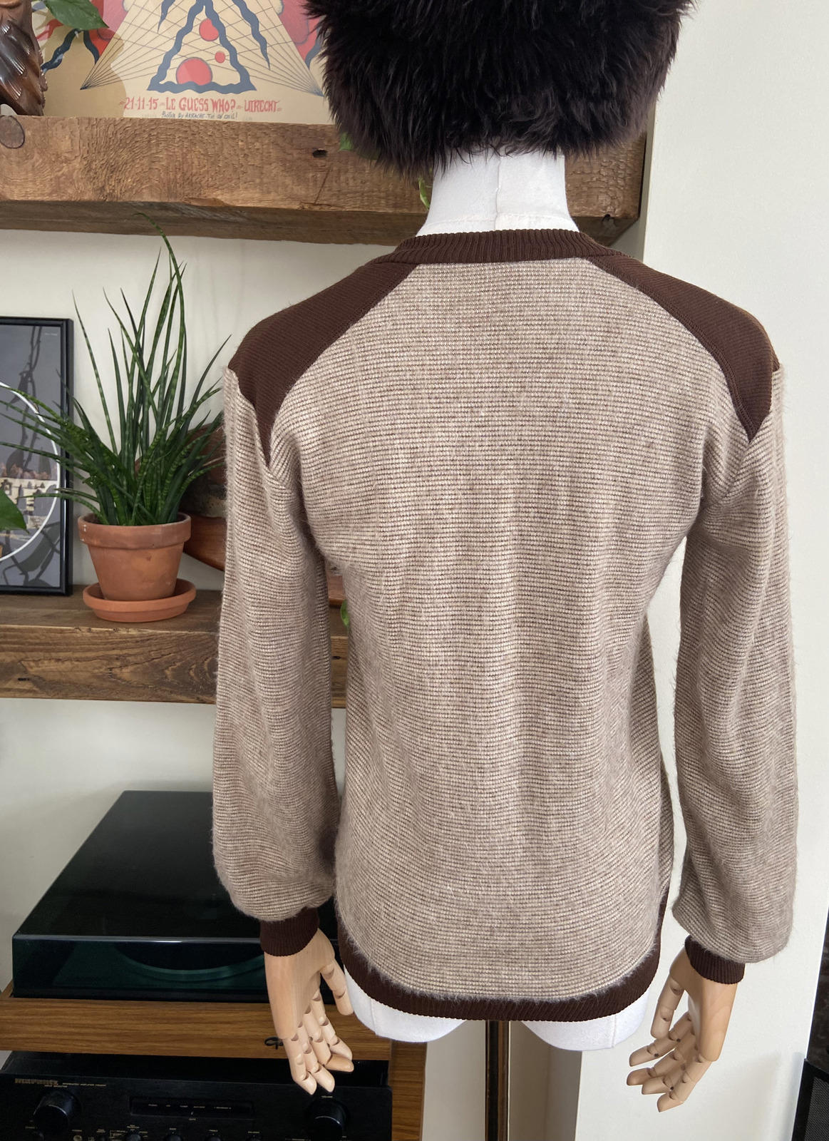 Vintage 1970s Beige Brown Jumper