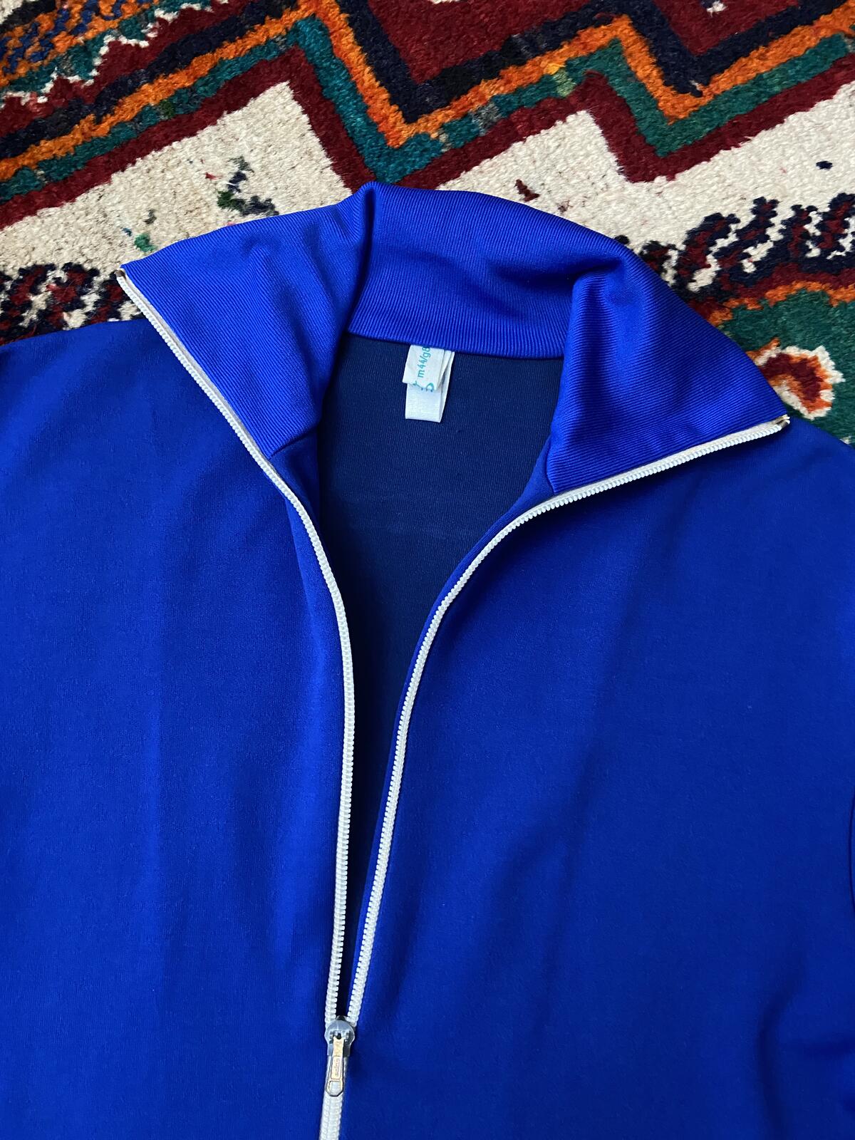 Vintage 1970s Royal Blue Track Top