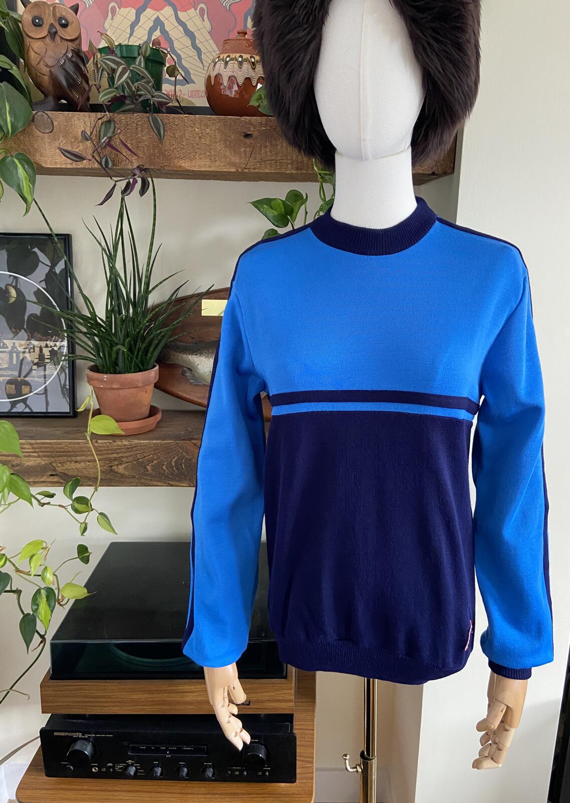 Vintage 1980s Navy & Blue Track Top
