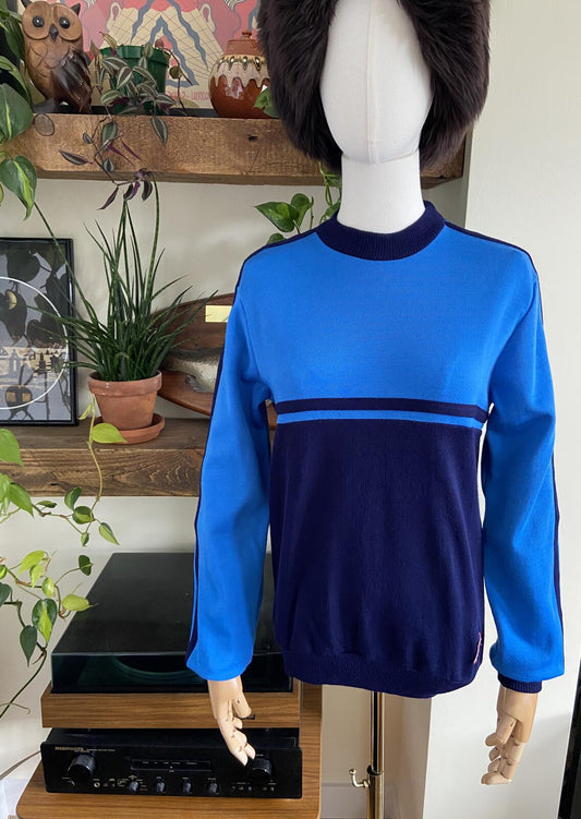Vintage 1980s Navy & Blue Track Top