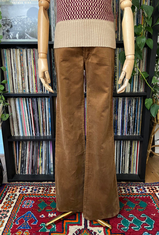Vintage 1970s Deadstock Flared Corduroy Trousers W29