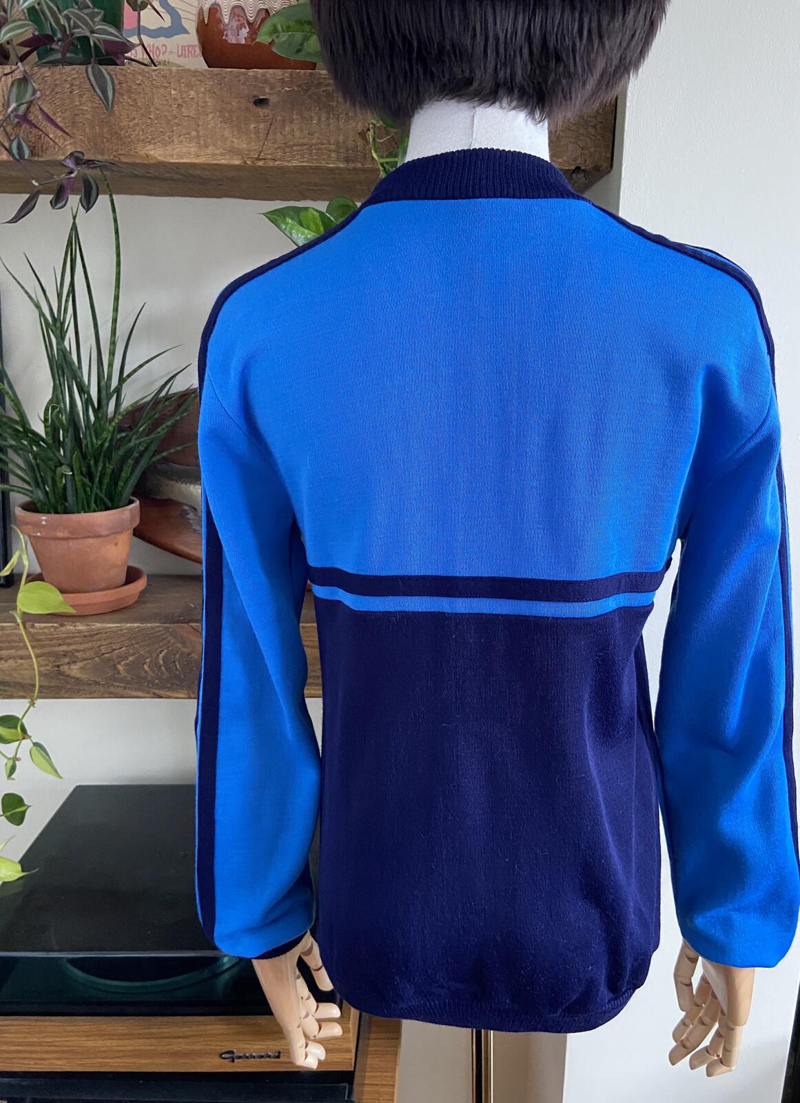 Vintage 1980s Navy & Blue Track Top