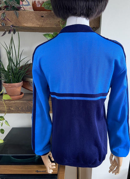 Vintage 1980s Navy & Blue Track Top