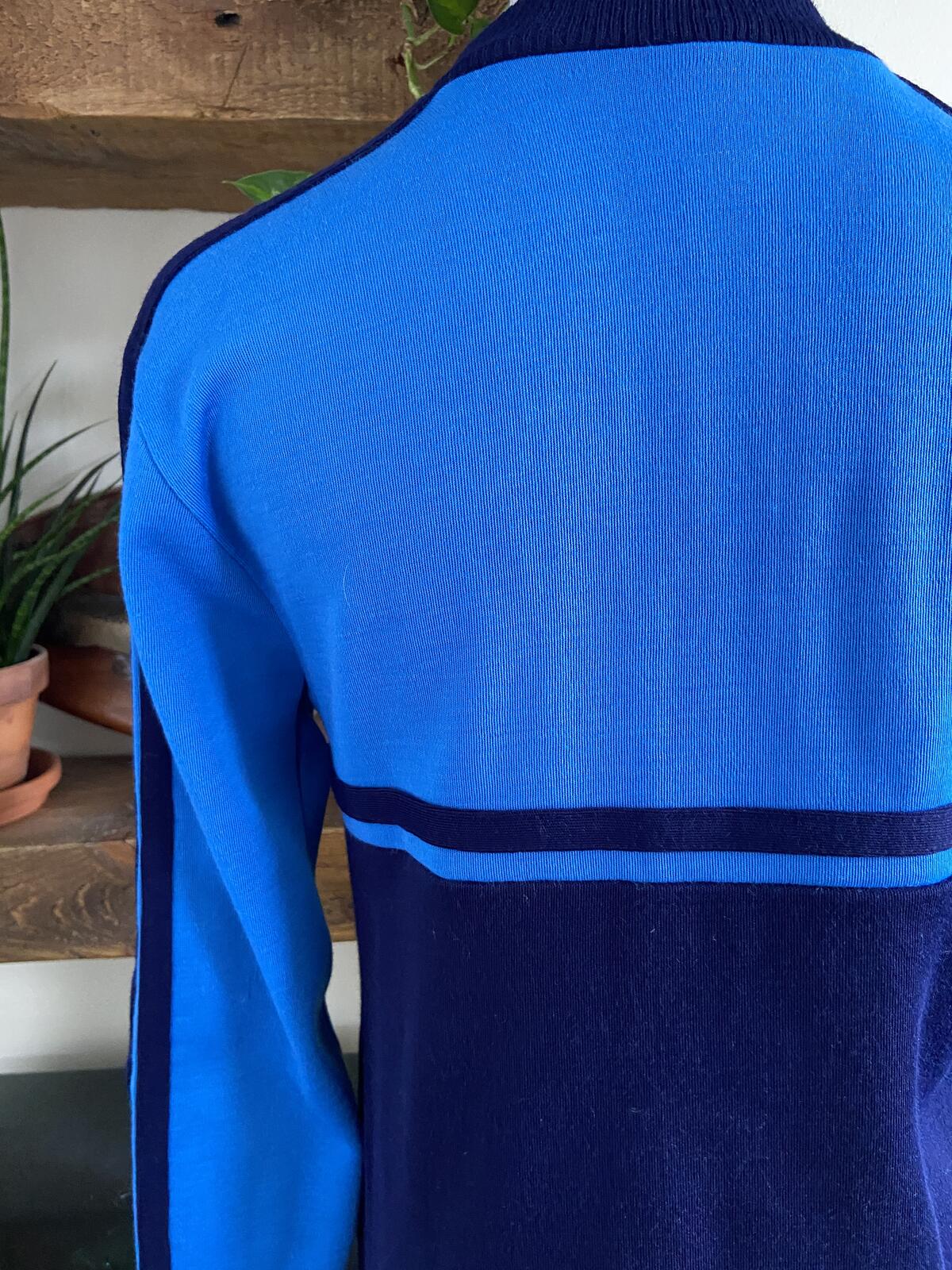 Vintage 1980s Navy & Blue Track Top