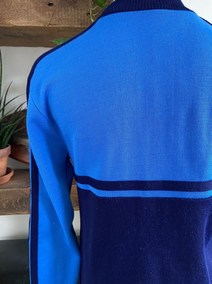 Vintage 1980s Navy & Blue Track Top