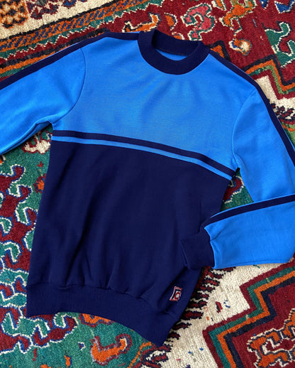 Vintage 1980s Navy & Blue Track Top