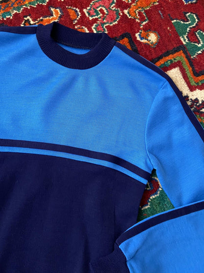 Vintage 1980s Navy & Blue Track Top