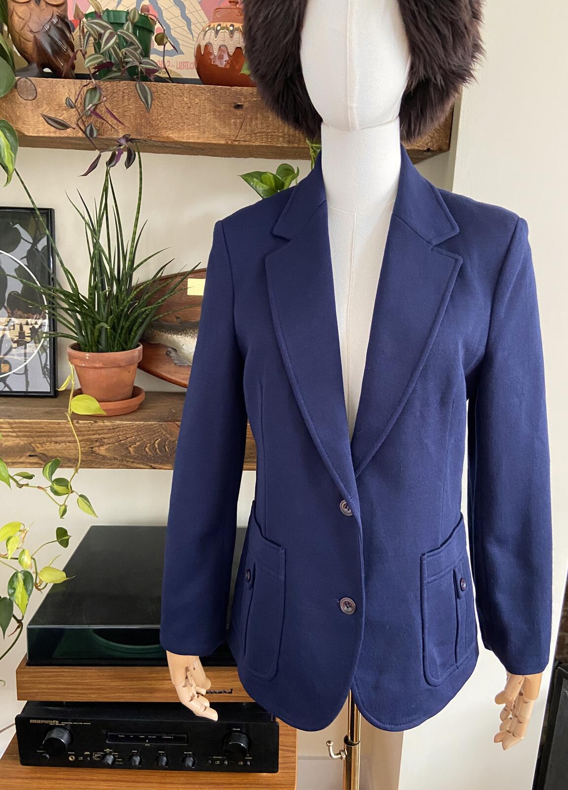 Vintage 1980s Navy Pocket Detail Blazer