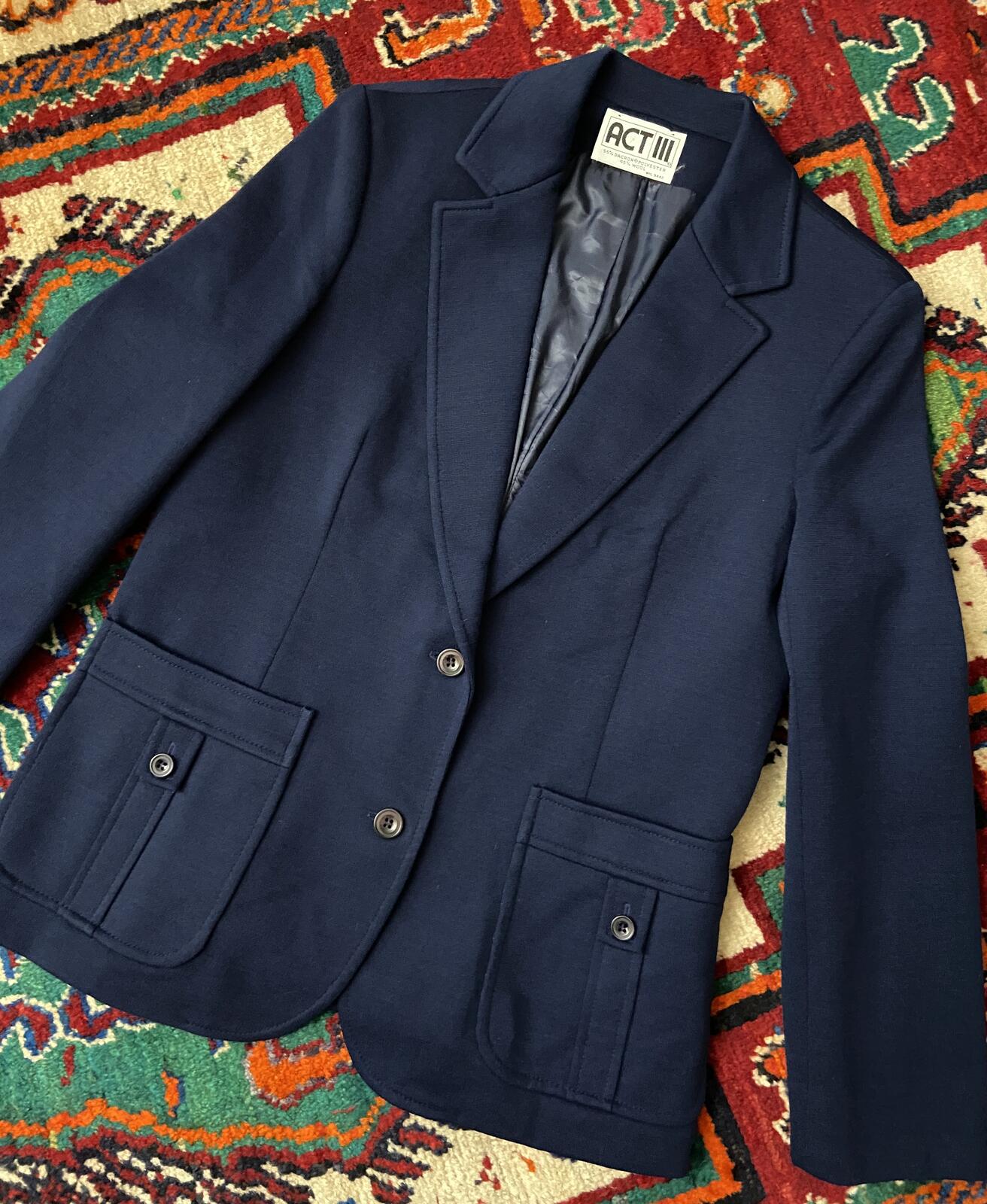 Vintage 1980s Navy Pocket Detail Blazer