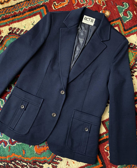 Vintage 1980s Navy Pocket Detail Blazer