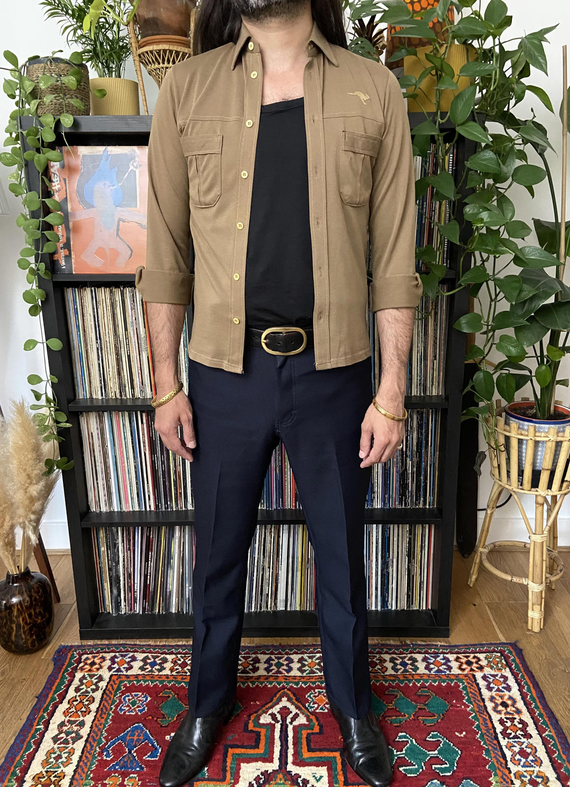 Vintage 1970s Dusty Brown Shirt