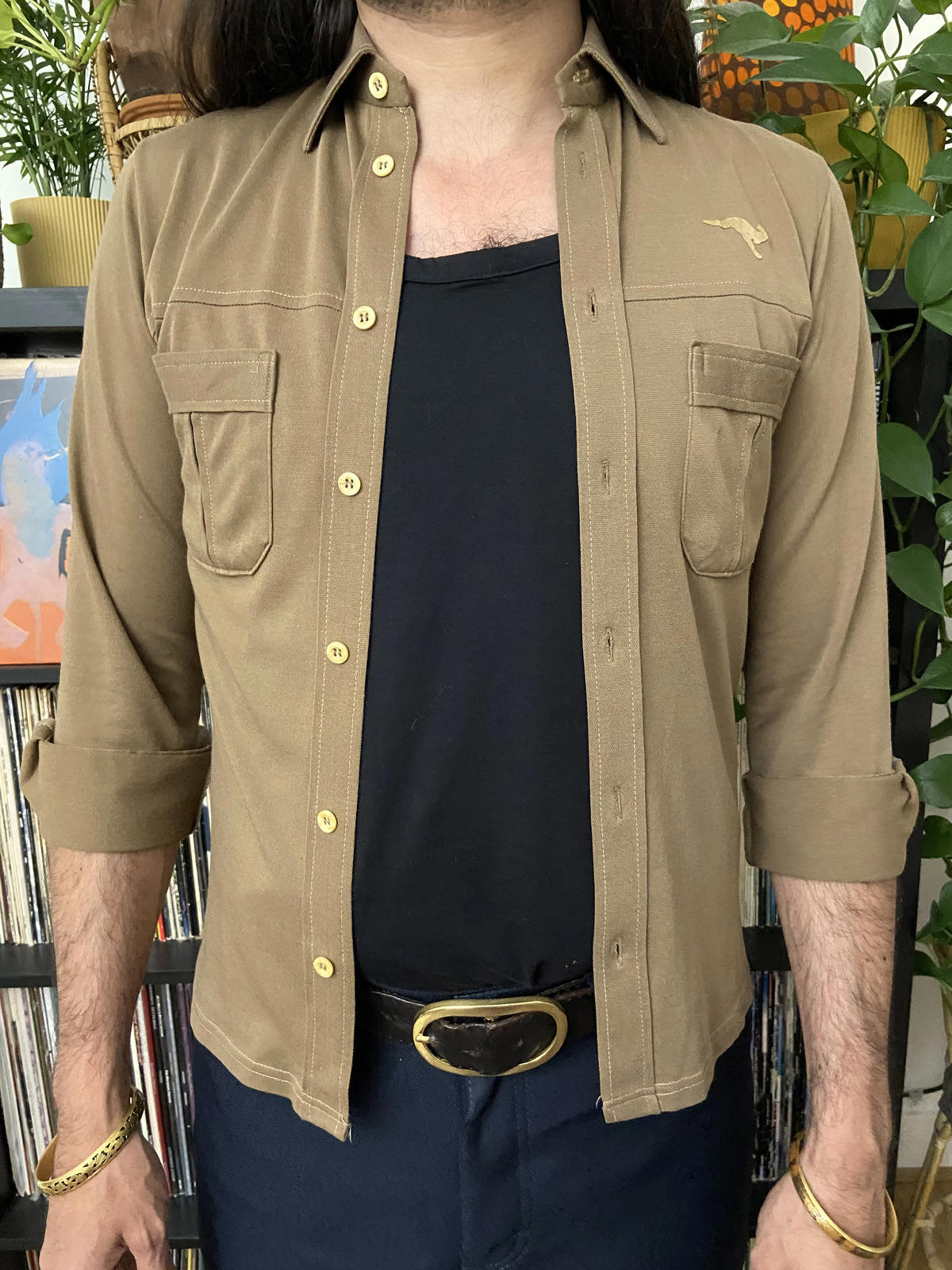 Vintage 1970s Dusty Brown Shirt