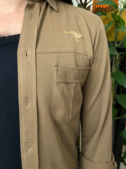 Vintage 1970s Dusty Brown Shirt