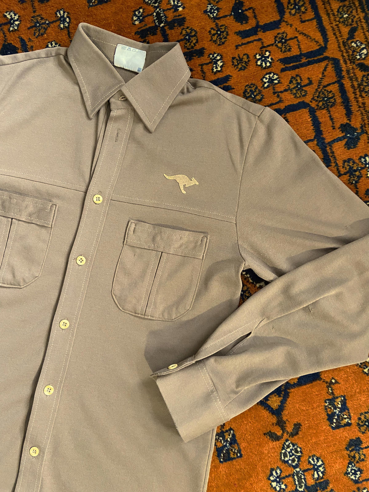 Vintage 1970s Dusty Brown Shirt