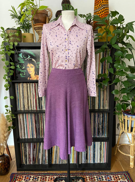 Vintage 1970s Purple Knit Skirt