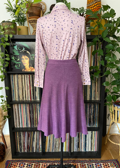 Vintage 1970s Purple Knit Skirt