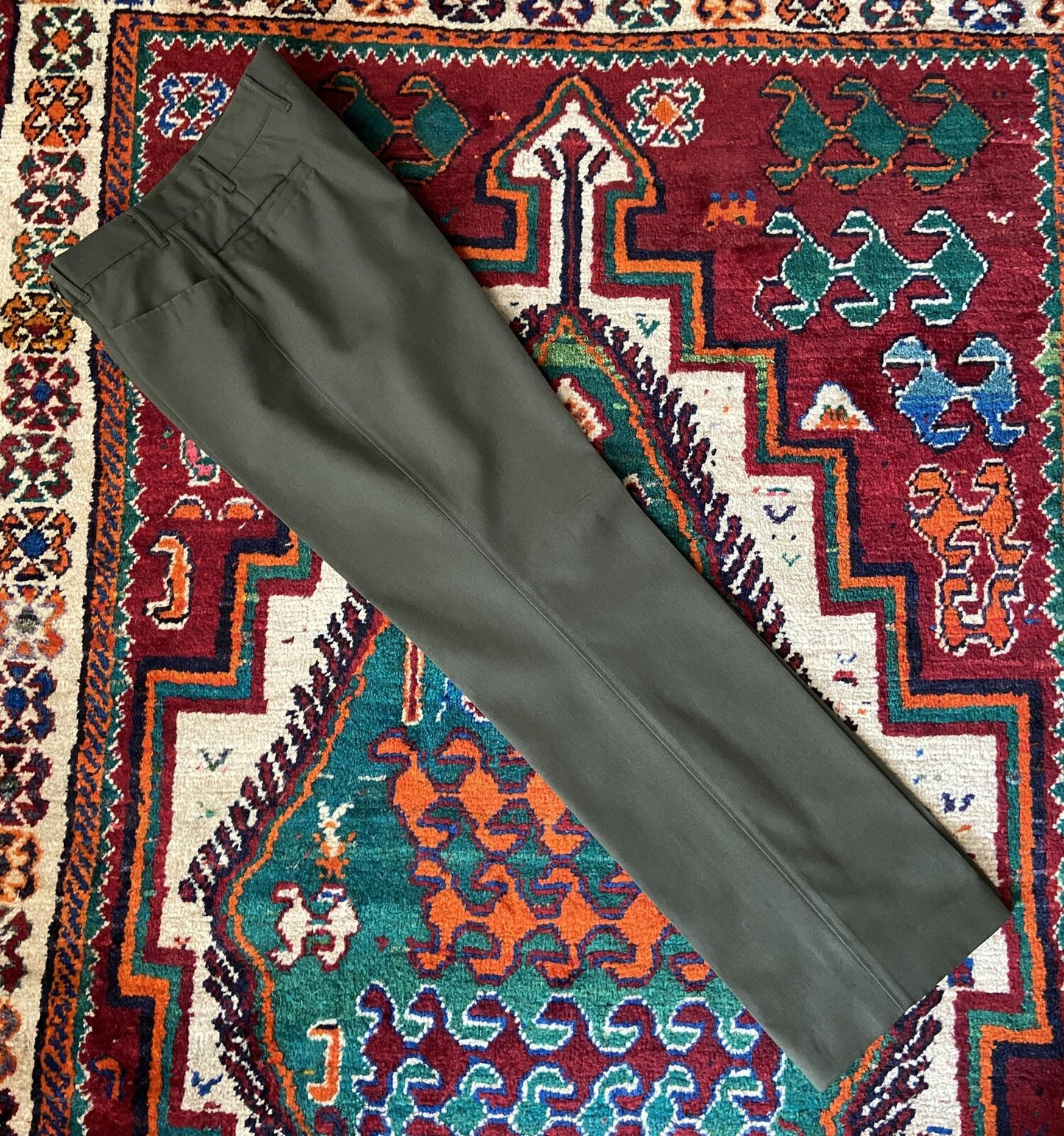 Vintage 1970s Green Dress Trousers W34 / L30.5