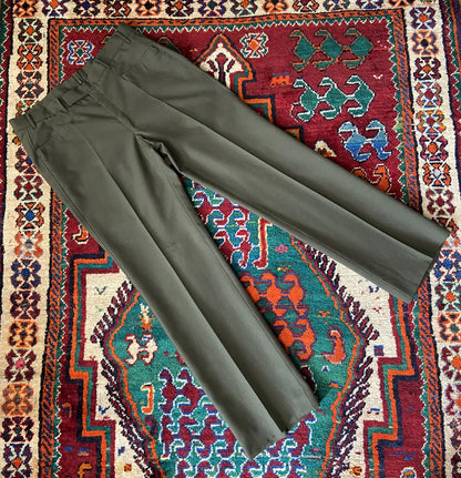 Vintage 1970s Green Dress Trousers W34 / L30.5