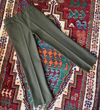 Vintage 1970s Green Dress Trousers W34 / L30.5