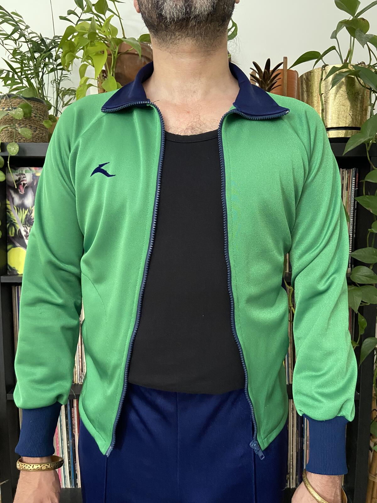 Vintage 1970s Green & Navy Tracksuit
