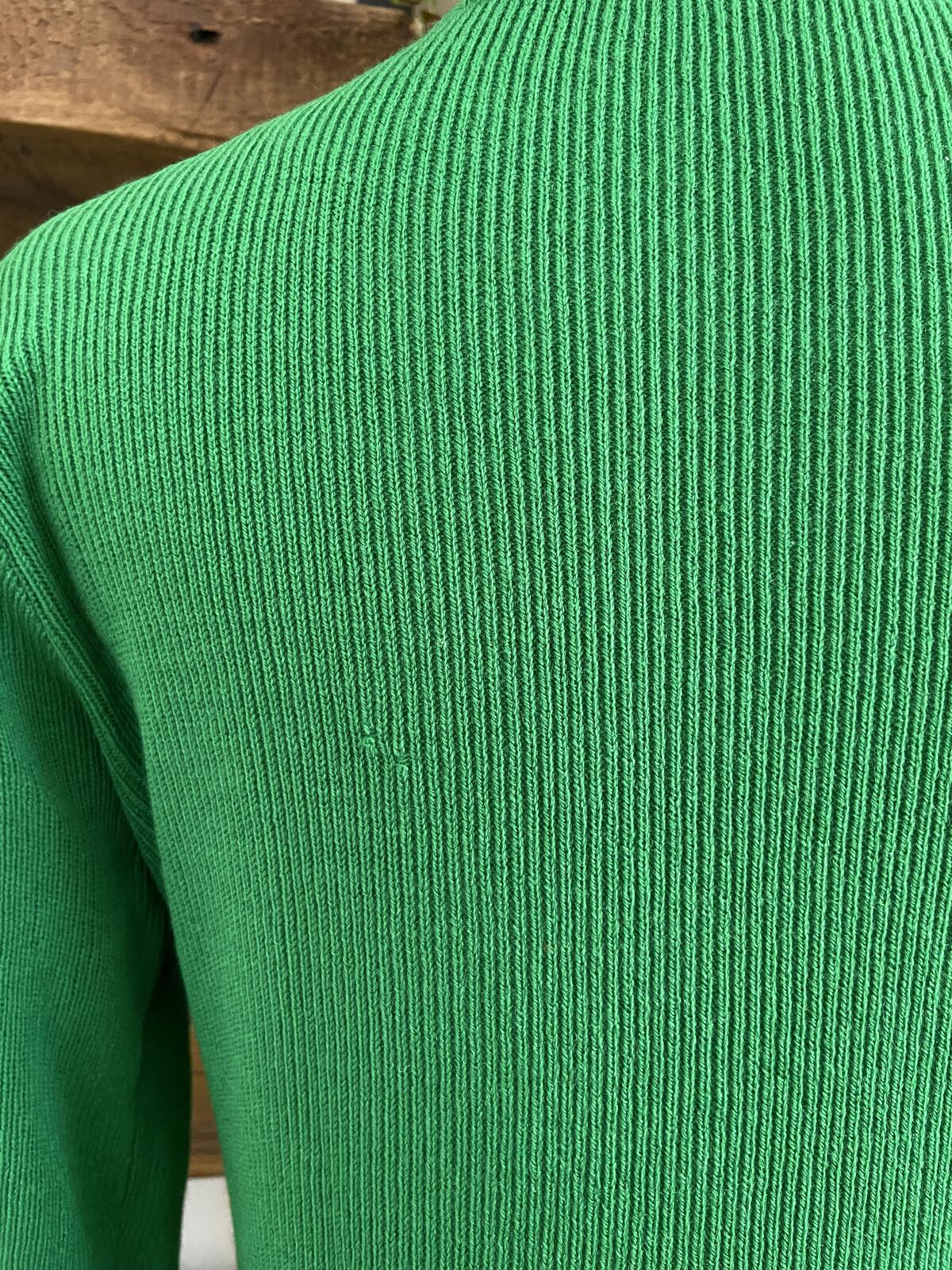 Vintage 1970s Green Long Sleeve Floral Embroidered Top