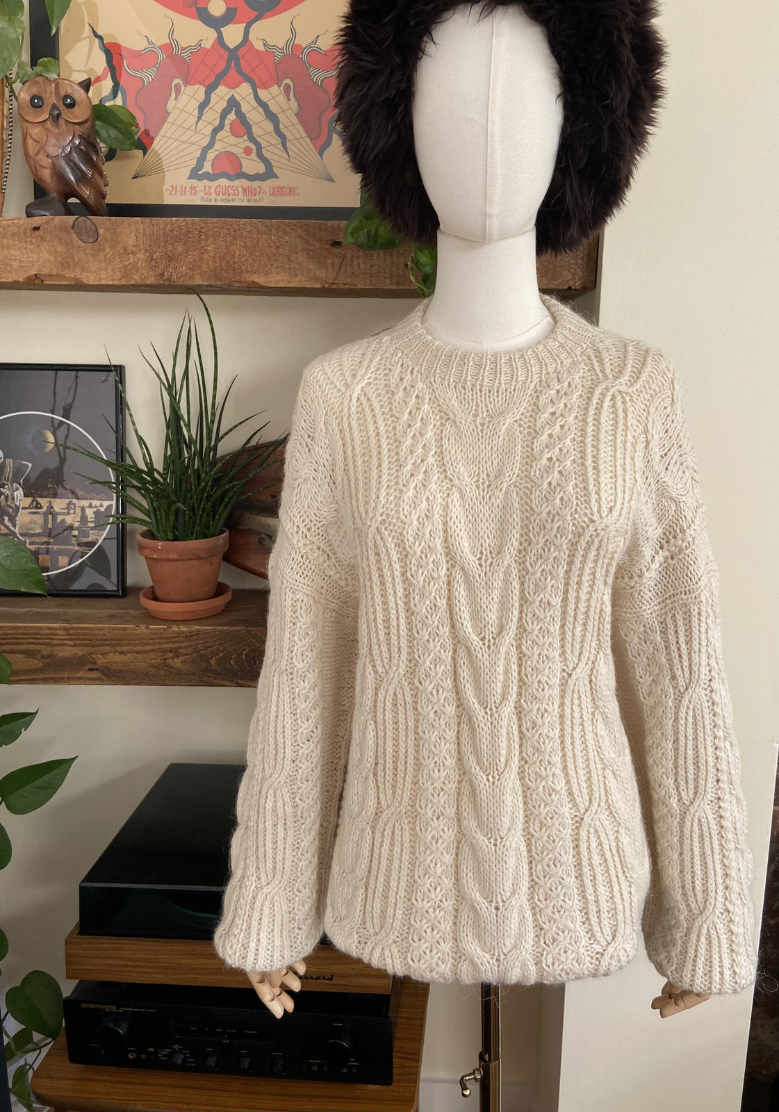 Vintage Cream Cable Knit Jumper